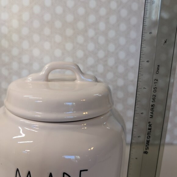 Rae Dunn Made With Love Canister Cookie Jar With Lid Farmhouse Decor Black White - Picture 10 of 11